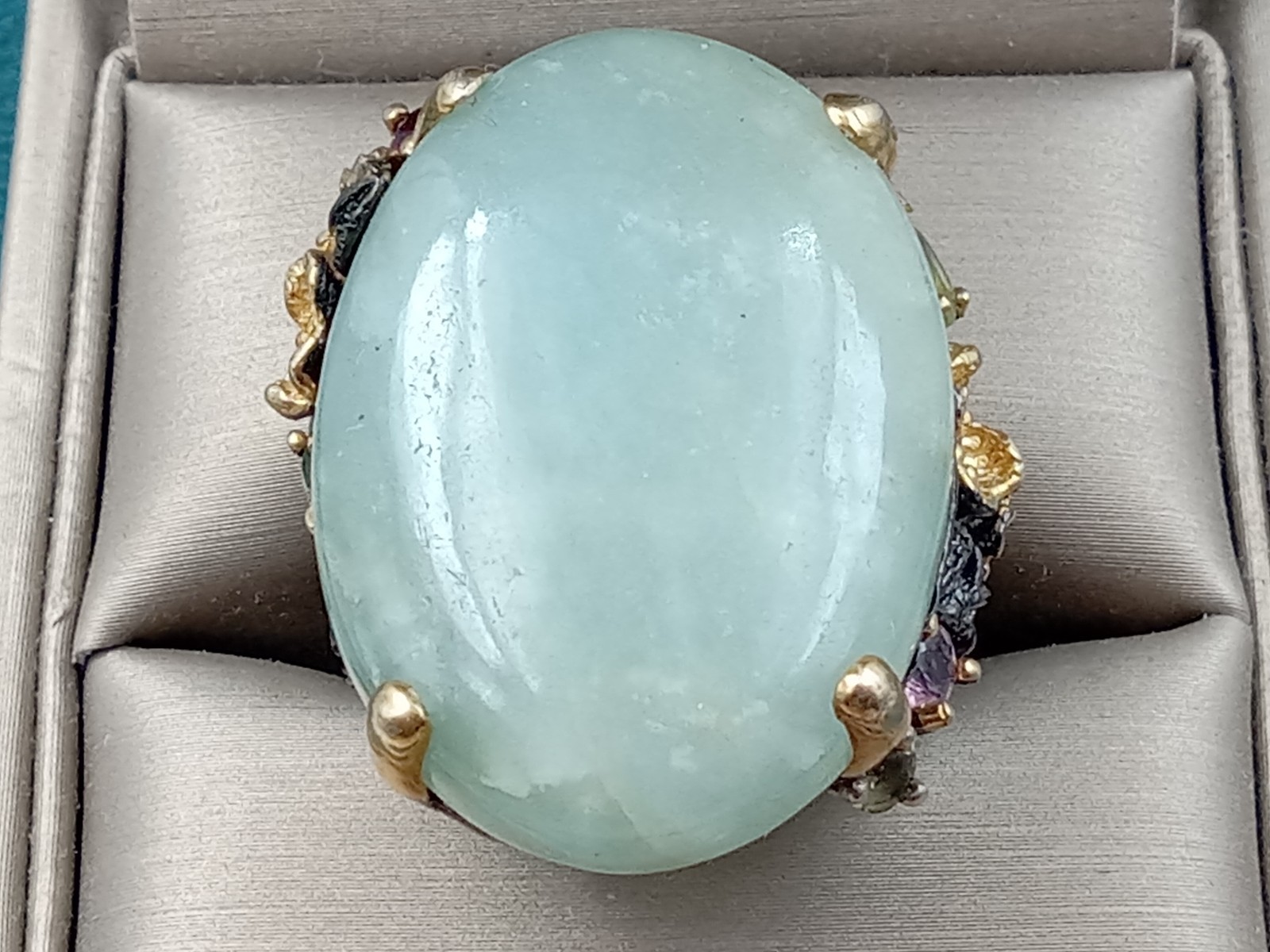 STATEMENT Blackened Sterling Silver Ring Gold Was… - image 2