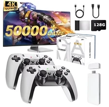 Retro Console 4K HDMI 128GB + 2 Wireless Controllers | 50,000 Classic Games