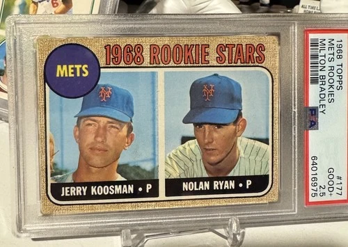 1968 Topps Milton Bradley NOLAN RYAN Koosman #177 Rookie Stars PSA 2.5-Centered!