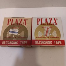 Lot Of 2 Vintage Plaza Hi-Fidelity Magnetic Recording Tape 1 mil Mylar 225 ft.