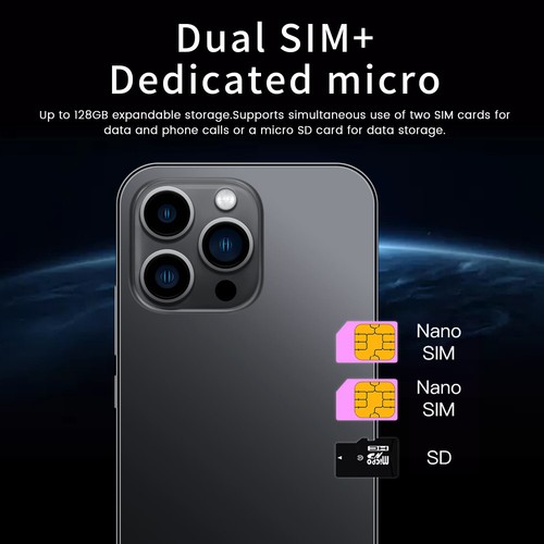 6.8" Unlocked i13 Pro Max Android 10 Smartphone Dual Sim 4G Phone Mobile 4+64GB - Picture 9 of 17