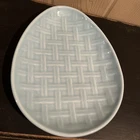Fiestaware Embossed Egg Shaped Plate Fiesta Easter Serving Dish 10" Sky Blue