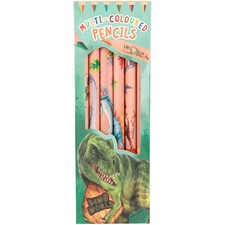Dino World Colouring Pencils Set of 6 Multi Coloured Depesche Kids Aged 5+
