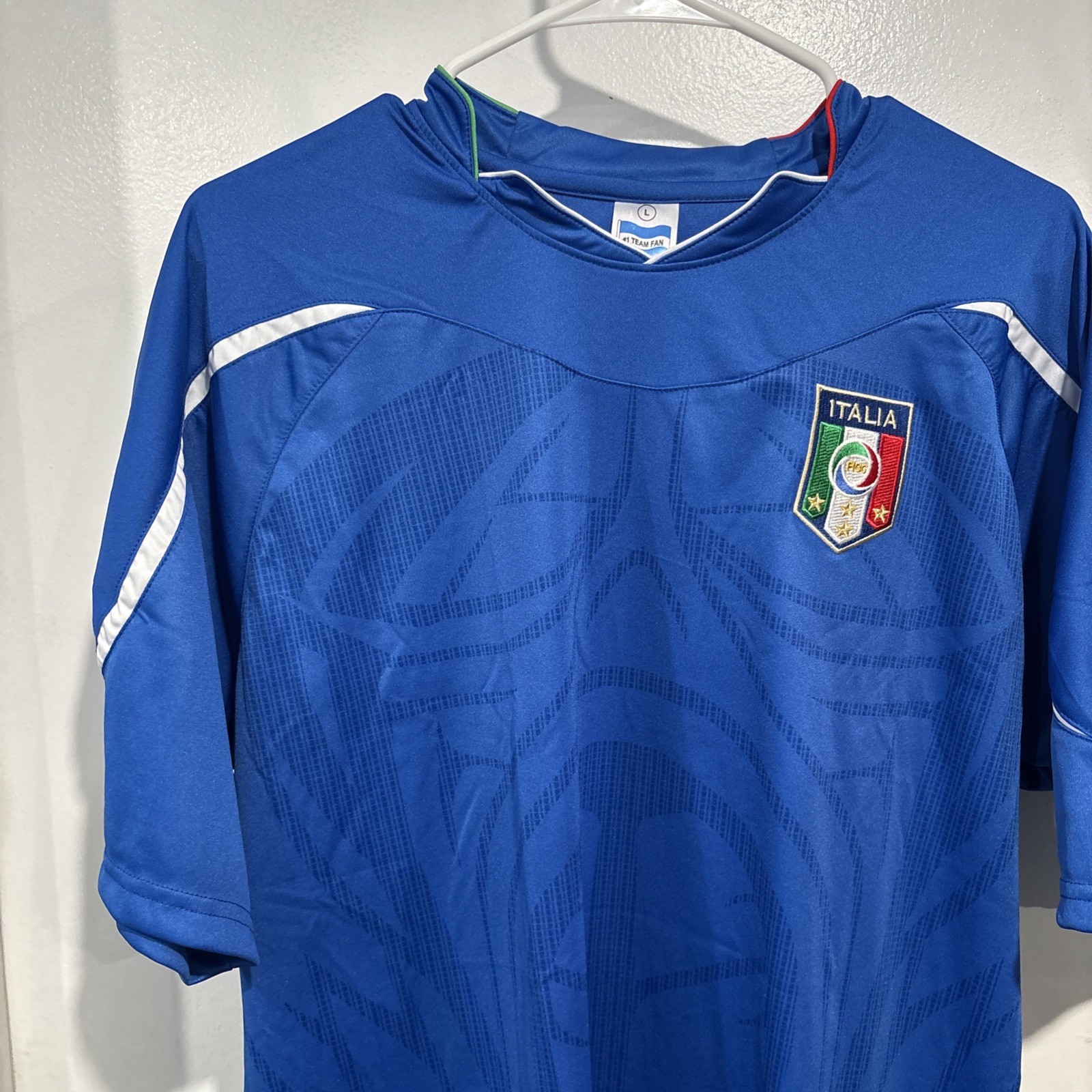 Italia Soccer Football Jersey Shirt Blue Men Size Large Vintage 2010 World