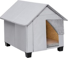 Outdoor Dog House Elevated Foldable Dog Cave Bed W/ Removable Plush Mat Medium