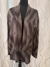 Sterling Kreek Women  s XL Brown Geometric Western Open Front Cardigan