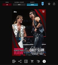DIGITAL Topps WWE DAILY SLAM 21 JULY Red & Black Motion SHAWN MICHAELS & DIESEL