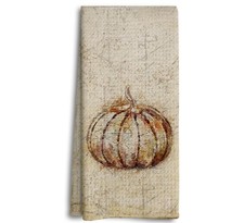 Fall Kitchen Towels - Rustic Vintage Hand Towels With Pumpkin Decor, Autumn T...
