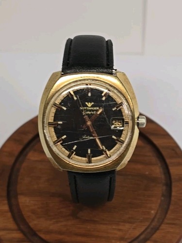 Rare Vintage WITTNAUER Geneve men's automatic watch C11KAS-1 Date swiss 1970’s