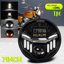 7 Inch 85W LED Projector Black Motorcycle Headlight Hi/Lo + DRL E-mark Approved