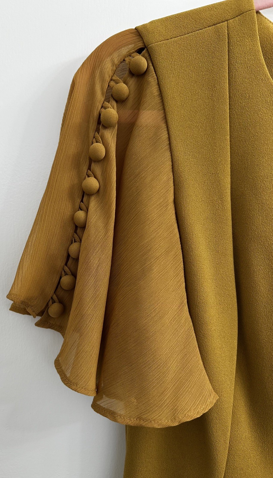 Calvin Klein Solid Green Butterfly Flutter Sleeve… - image 6