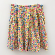 Vintage Liz Claiborne Womens 8 Pleated A-Line Floral Skirt Lined Prairie Cottage