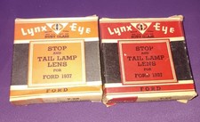Nos Pair 1937 Ford Ruby Glass Lynx-eye Tail Light Lenses T-305 New In Box Nos Pair 1937 Ford Ruby Glass Lynx-eye Tail Light Lenses T-305 New In Box