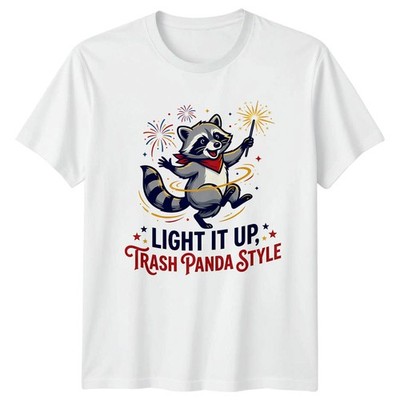 Light It Up Trash Panda T-Shirt 4. Juli patriotisch 4. Juli Geschenk für Ihn