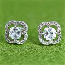 Vintage sterling silver 925 cluster cz studs, earrings