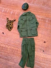 GI JOE GREEN BERET 1964 ORIGINAL  UNIFORM, SCARF, HAT W/ BADGE