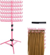 Pink Braiding Hair Rack 144 Pegs Adjustable extension holder hanger tripod tool