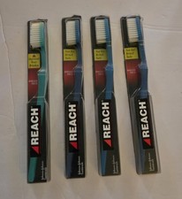 4 Vintage Reach Toothbrush Soft Full Head Angled Neck NOS NEW