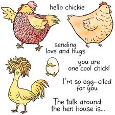 Chickens You Are One Cool Chick Love Hugs Metal Cutting Dies Clear Stamps Crafts