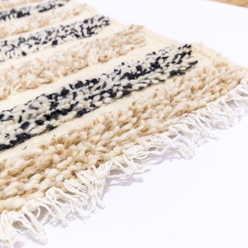 Berber Rug Small Brown Black Moroccan Rug 2x3 Handmade wool Bathroom Nursery Rug - Picture 5 of 9