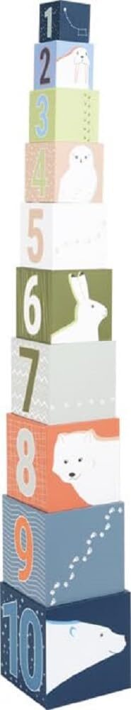 Small Foot Cubes Arctic, Motor Activity Toy for Stacking with Polar Motifs, for