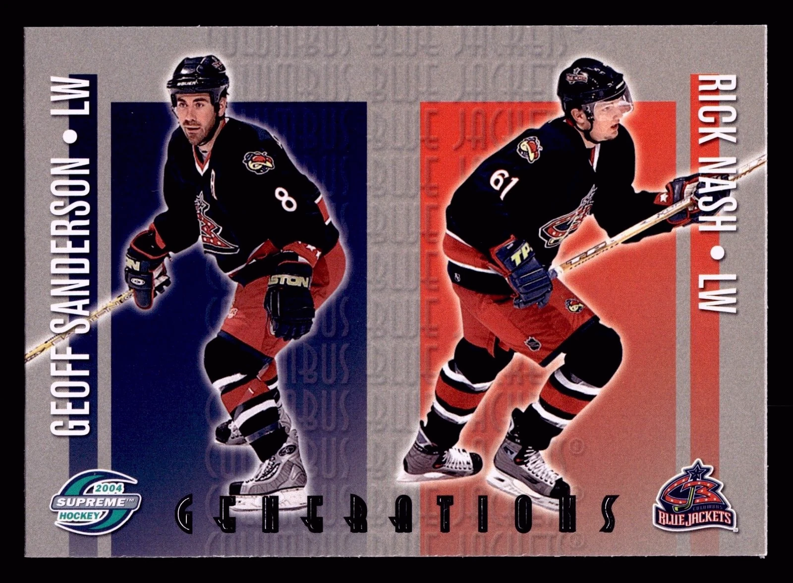 2003 04 Pacific Supreme Generations Geoff Sanderson Rick Nash #3