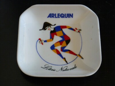 Alter Melamin Aschenbecher Nationallotterie Harlekin Springseil 