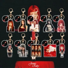 Kpop JENNIE SOLO Japanese Album RUBY Acrylic Heart Keychain Bag Charm Accessory