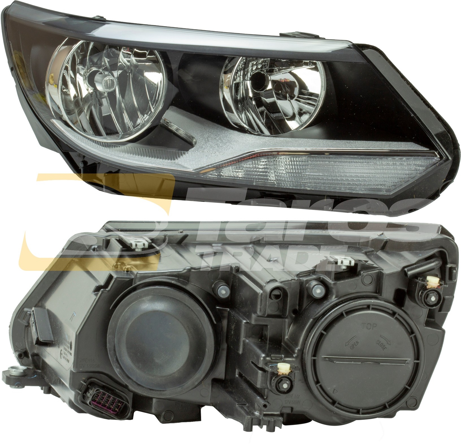 Phare avant droite Tiguan 2012 anti-jaunissement optique halogène haute visibilité