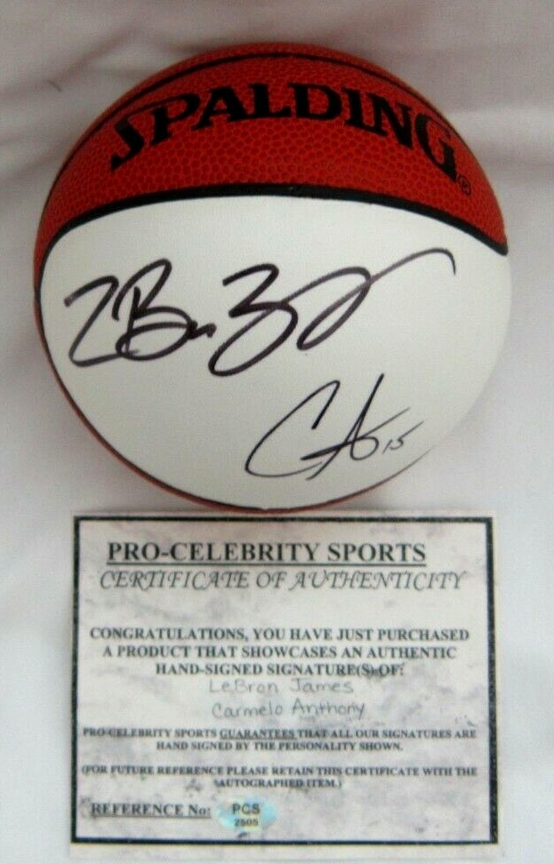 LEBRON JAMES/CARMELO ANTHONY 2003 Spalding Basketball ROOKIE