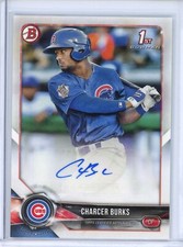 2018 Bowman Prospect Auto 1st Bowman #PACB Charcer Burks Cubs