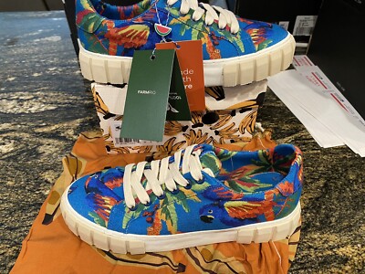 NEW Womens Farm Rio Blue Macaw Flatform Sneakers shoes, size 8