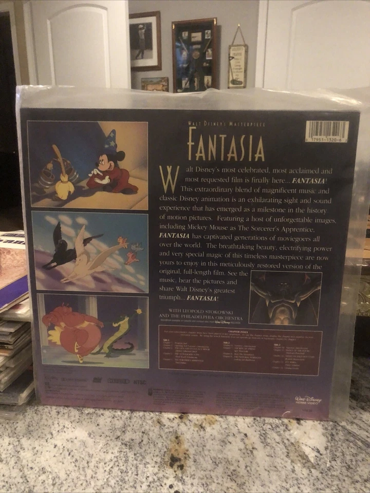 Disney Masterpiece Fantasia Laser Disk Movie  Laserdisk 2 disk set Mickey Mouse Foto 2 de 2