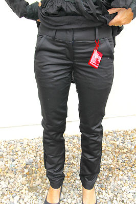 Pantalon Femme GIRBAUD En Coton/Lin Noir - Taille 42 (31) Neuf Avec Étiquettes