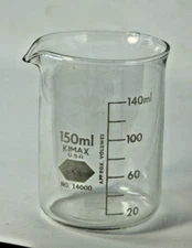 Kimble Chase KIMAX 14000-150 Low Form Griffin Beaker, 150mL