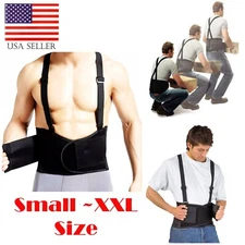 Heavy Duty Weight Lift Lumbar Lower Back Waist Support Belt Brace Suspender Work