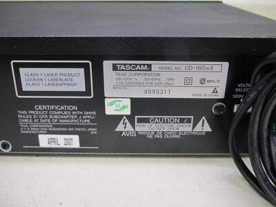 Tascam Professional CD / MP3 Player P/N: CD-160 MKII FREE SHIPPING