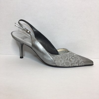 silver slingback heels uk