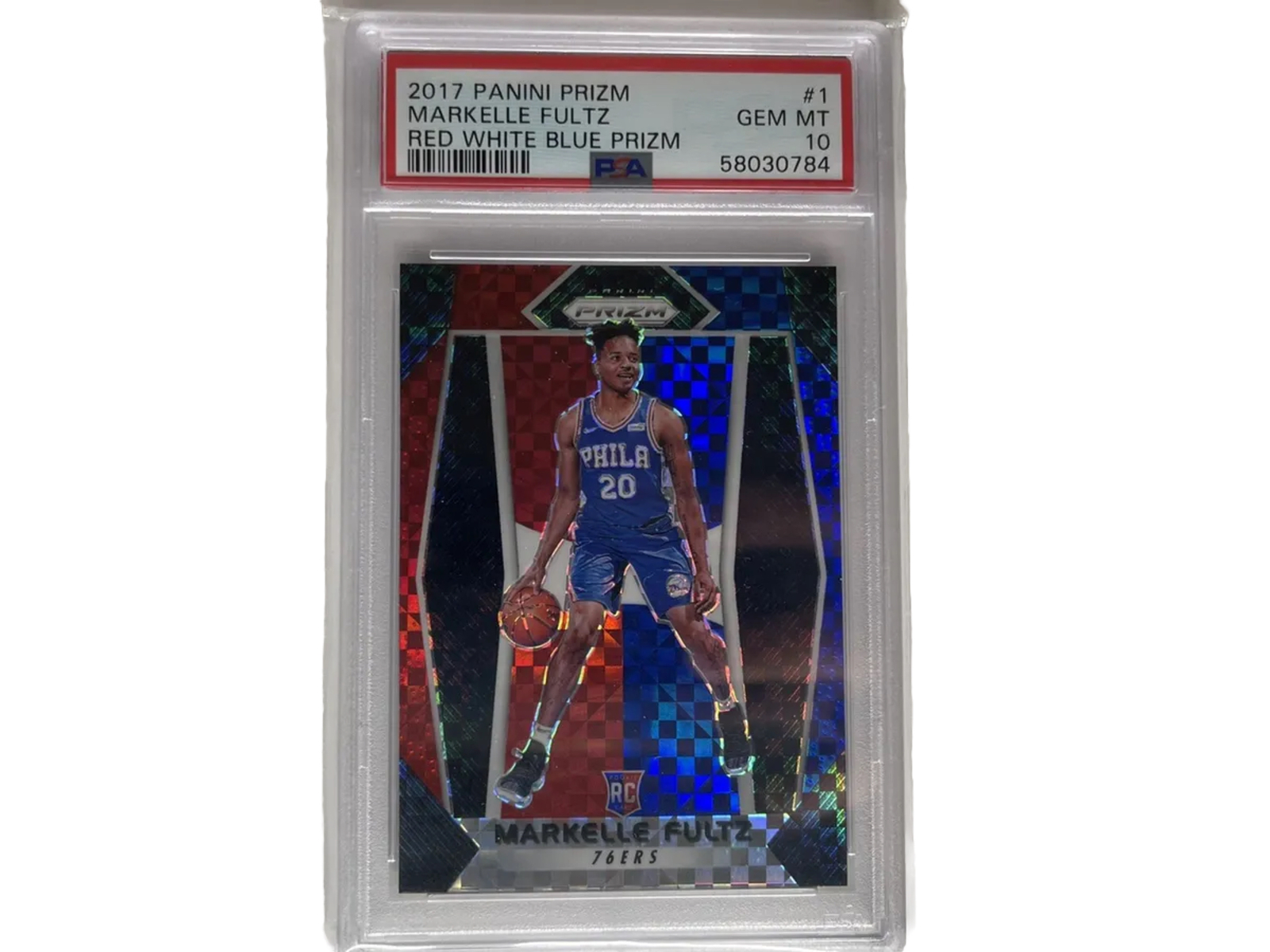 Markelle Fultz 2017-18 Panini Prizm Rookie Red White Blue PSA 10 GEM MT #1 RWB