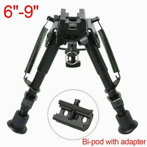 6-9inch Adjustable Rifle Bipod Spring Return Swivel with Adapter for Hunting - Picture 3 of 9