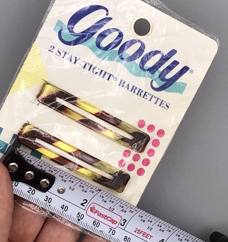 🔥NEW Goody bar Stay Tight Barrettes MIP Post Modern Pkg Tortoise Gold RETRO 80s - Picture 7 of 7