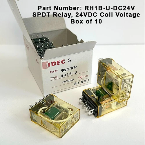 IDEC RH1B-U-DC24V General Purpose Relay, 10A Contacts, SPDT, 1 Box of 10 pieces