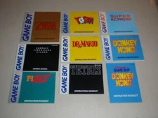 NINTENDO GAME BOY INSTRUCTION MANUAL BOOKLET LOT OF 9 ZELDA DONKEY KONG MORE