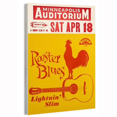 1960 Lightnin' Slim Rooster Blues - Minneapolis Poster or Canvas Home Decor
