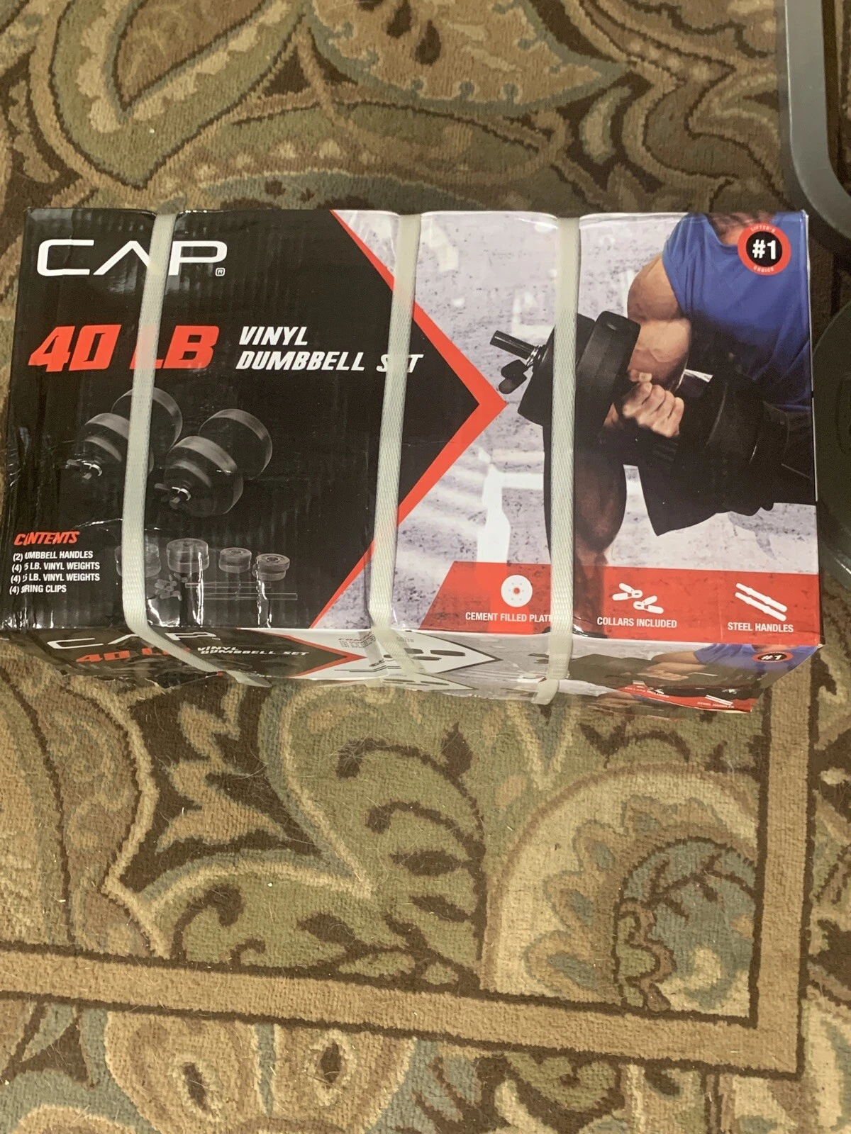 CAP BARBELL 40-POUND ADJUSTABLE VINYL DUMBBELL WEIGHT SET 40Lb FAST SHIPPING!!