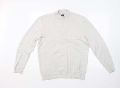 NEXT Damen Pullover grau Rundhals Baumwollmischung Größe L