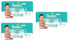 BL Pampers Baby Wipes Aqua Pure Fragrance-Free 112 Count X 3 Packs