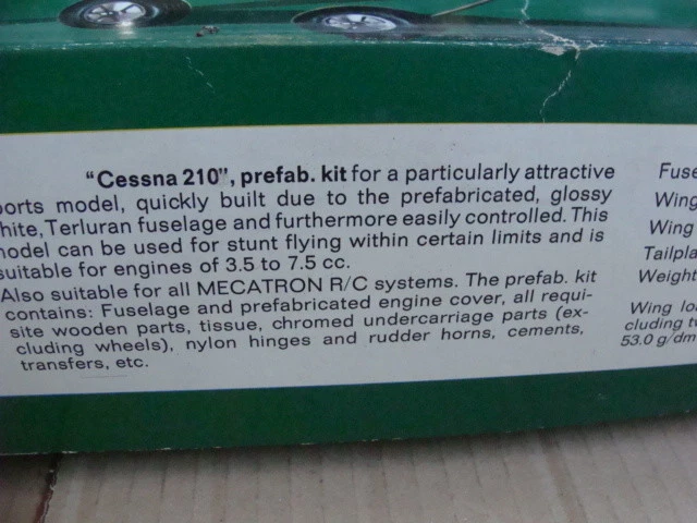 CESSNA 210 RC MODELLBAU HEGI SCHUCO VINTAGE AEREO MONTAGGIO KIT PLANE AIRPLANE Foto 2 de 4