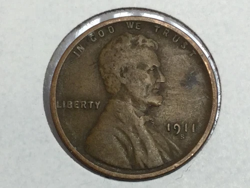 1911-S Lincoln Cent in very fine