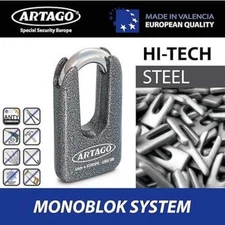 Artago Bike Scooter Motorcycle Security 69T/B Padlock + 14.120 120cm Chain Combo